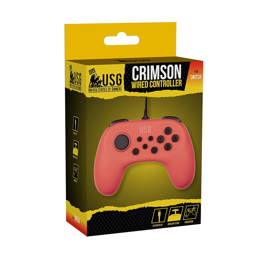 USG Crimson Manette Filaire pour Nintendo Switch