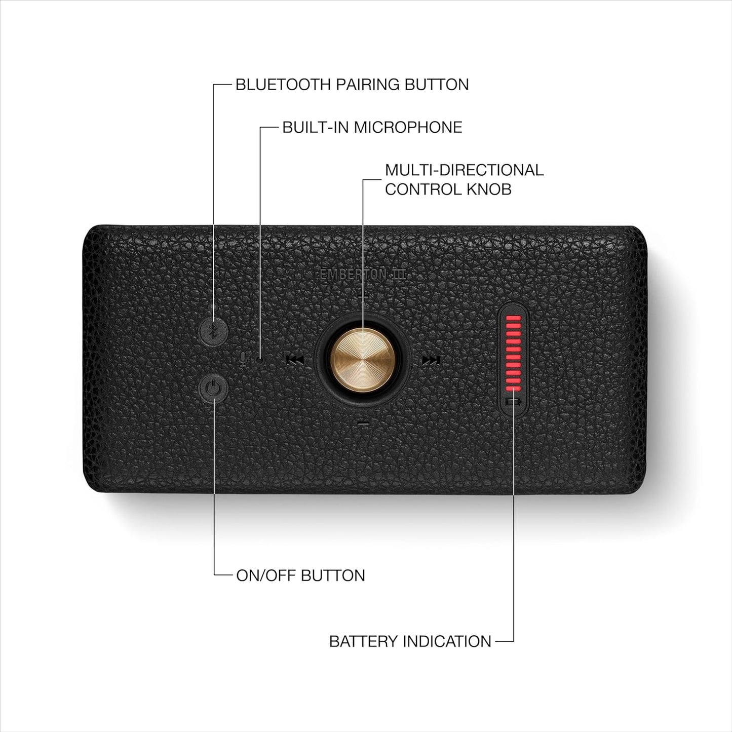 Marshall Emberton III Noir et Laiton