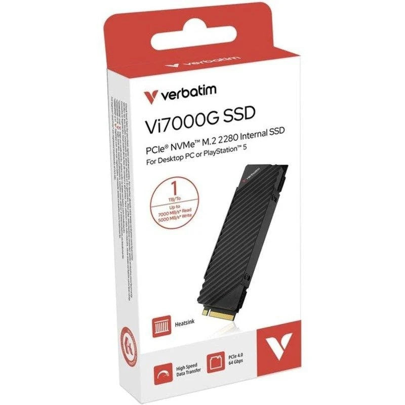 Verbatim disque SSD interne 1To VI7000G avec dissipateur pour PS5