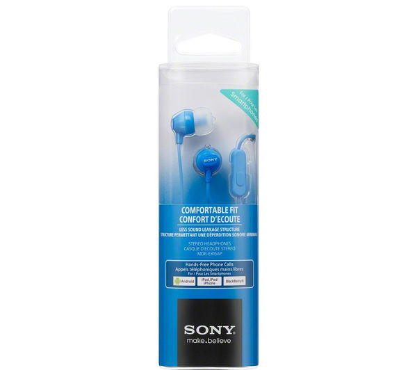 Sony MDR-EX15AP avec micro bleu