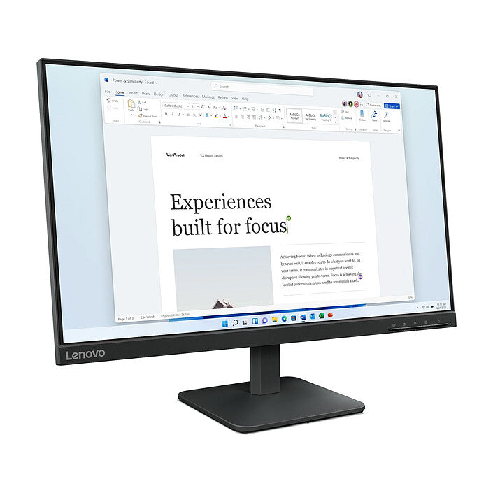 Moniteur Lenovo L24-4e 24" Full HD Noir