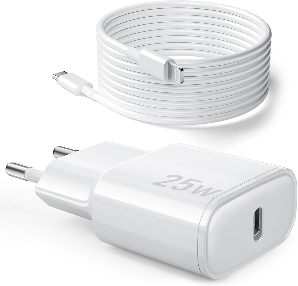 Chargeur USB C pour iPhone 25W Blanc