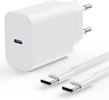Chargeur USB C pour iPhone 25W Blanc