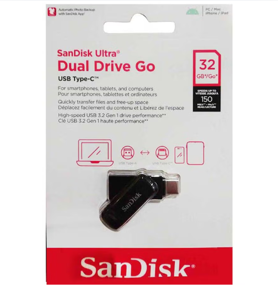 SanDisk Ultra Go Double USB Type C 32 Go